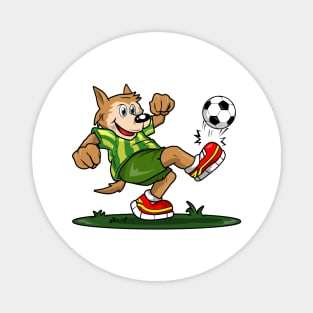 Dog as Soccer player with Soccer ball Magnet